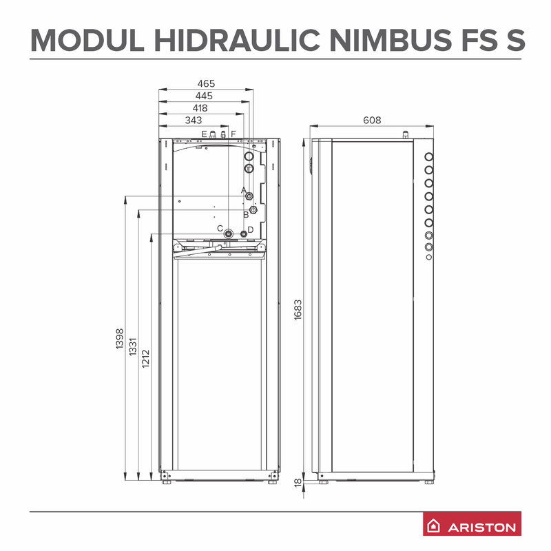 Pompa de caldura Ariston Nimbus Compact 50 S Net, Aer-Apa, pentru incalzire si ACM