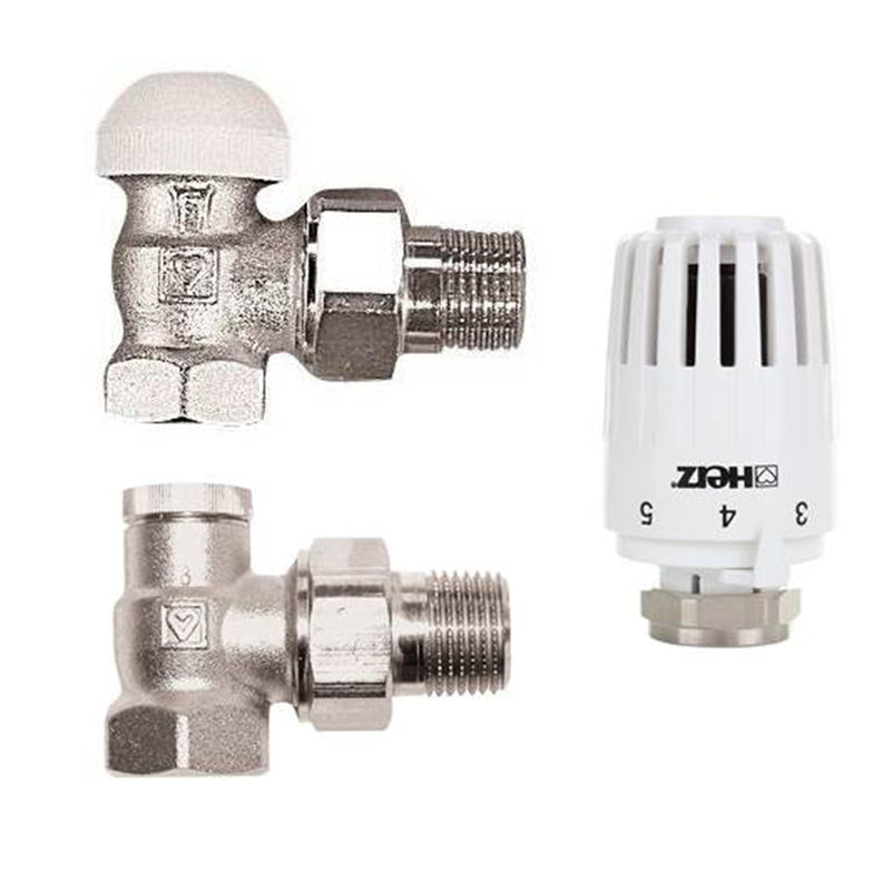Set termostatic Project coltar: cap termostatic Project M 28 x 1.5 + robinet termostatic coltar 1/2 TS-90 + robinet retur coltar 1/2 RL 1, Herz